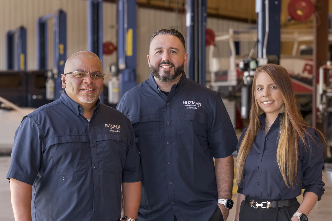 The Guzman Automotive leadership team at the Hutto, TX shop